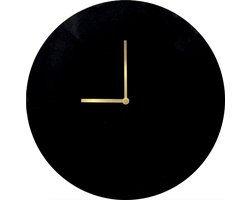 VB Luxury Design - Velvet wandklok - Minimalistisch design - Diameter 40cm - Stil uurwerk - handgemaakt - Black