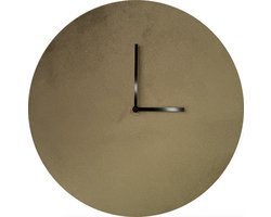 VB Luxury Design - Velvet wandklok - Minimalistisch design - Diameter 40cm - Stil uurwerk - handgemaakt - Coffee