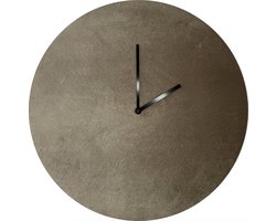 VB Luxury Design - Velvet wandklok - Minimalistisch design - Diameter 40cm - Stil uurwerk - handgemaakt - Feather Sand