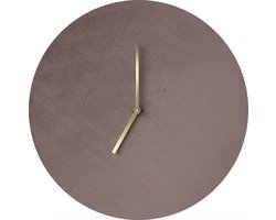 VB Luxury Design - Velvet wandklok - Minimalistisch design - Diameter 40cm - Stil uurwerk - handgemaakt - Old Rose - Goud