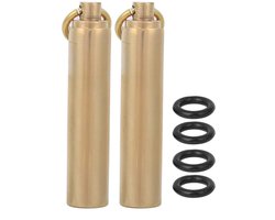 Vbestlife Pillendoosjes, 2 stuks/set, draagbare EDC-container voor buiten, survival, messing, waterdicht, afsluitbaar, pillenhouder (diameter 12 mm)