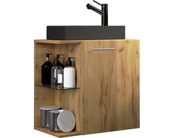VCM 2-delige badkamermeubelset gastentoilet gastentoilet wastafel klein smal Hausa-BL 2-delige badkamermeubelset gastentoilet gastentoilet wastafel klein smal Hausa-BL
