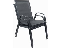 VCM 2-delige set tuinstoel hoge rug textilene balkonstoel stapelbaar campingstoelen Sonlas 2-delige set tuinstoel hoge rug textilene balkonstoel stapelbaar campingstoelen Sonlas