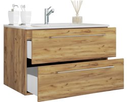 VCM 2-delige wastafel Badkamermeubelset Wastafel Badinos 2 lades 2-delige wastafel Badkamermeubelset Wastafel Badinos 2 lades