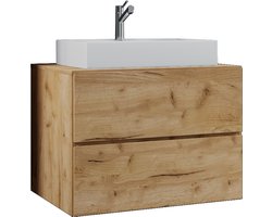 VCM 2-tlg. Waschplatz Waschtisch | Waschbecken Unterschrank Breite 80 cm | Badmöbel Set mit Schubladen | Lendas