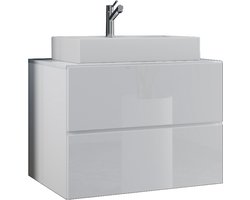 VCM 2-tlg. Waschplatz Waschtisch | Waschbecken Unterschrank Breite 80 cm | Badmöbel Set mit Schubladen | Lendas