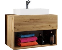 VCM 2-tlg. Waschtisch | Breite 80 cm|Waschplatz Badmöbel Waschbecken Bad Schrank Keramik Lendas ll