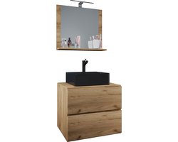 VCM 3-delig wastafelmeubel Badmeubelset Wastafel Lendas BL breedte 60 cm M lade 3-delig wastafelmeubel Badmeubelset Wastafel Lendas BL breedte 60 cm M lade