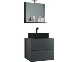 VCM 3-delig wastafelmeubel Badmeubelset Wastafel Lendas BL breedte 60 cm M lade 3-delig wastafelmeubel Badmeubelset Wastafel Lendas BL breedte 60 cm M lade
