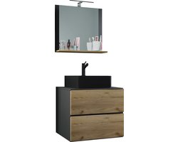 VCM 3-delig wastafelmeubel Badmeubelset Wastafel Lendas BL breedte 60 cm M lade 3-delig wastafelmeubel Badmeubelset Wastafel Lendas BL breedte 60 cm M lade