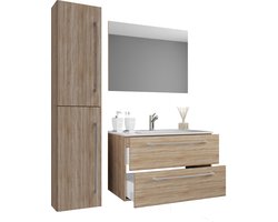 VCM 4-delig wastafelmeubel Badmeubelset Wastafel Badinos Lade Spiegel 4-delig wastafelmeubel Badmeubelset Wastafel Badinos Lade Spiegel
