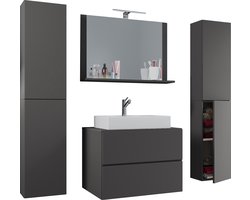 VCM 5-delig wastafelmeubel Badkamermeubelset Wastafel Lendas XL Lade 5-delig wastafelmeubel Badkamermeubelset Wastafel Lendas XL Lade