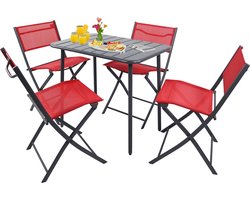 VCM 5-delige set bistroset eettafel tuinset balkonset stoel klaptafel tuincamping Sumila 80x55 5-delige set bistroset eettafel tuinset balkonset stoel klaptafel tuincamping Sumila 80x55