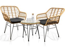 VCM 5-delige set tuinstoel loungestoel fauteuil rotan balkonstoel camping zitkussen Ragali 5-delige set tuinstoel loungestoel fauteuil rotan balkonstoel camping zitkussen Ragali