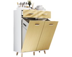 VCM badkamerkast met wasmand, afvalbak, badkameropbergruimte met wasmand, wasmand, badkamerwaskast Stoffen waskast Waskist Wasmand Stoffen waskist Landos L