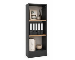 VCM Bücherregal für Aktenordner, Büroregal mit 3 Fächern, H. 114 x B. 52 x 30 cm, Standregal für Büro und Homeoffice - Dilos