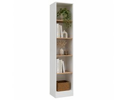 VCM Bücherregal für Aktenordner, Büroregal mit 5 Fächern, H. 183 x B. 38 x 30 cm, Standregal für Homeoffice und Büro - Dilos