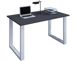 VCM bureaus, thuiskantoor bureau, werkbureau, studiebureau, schrijfbureau, slaapkamerbureau, deak, kantoortafel, computertafel, werktafel, tafels, pc-tafel Houten bureau Computerbureau Werkbureau Kantoormeubilair Lona U Aluminium Zilver