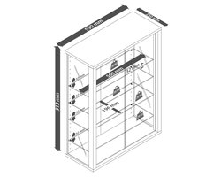 VCM Glasvitrine hängend, Vitrine Glas mit ESG-Sicherheitsglas, Maße: H. 91 x B. 60 x T. 25 cm, Hängevitrine Glas, modern und platzsparend, Glas Vitrinenschrank - Udina L