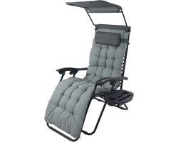 VCM grijze rotan ligstoelen set van 2, ligstoel, ligbed, tuinligstoelen, opvouwbare strandligstoel, verstelbare ligstoel, zonnebed, opvouwbare ligstoel met gezichtsopening, draagbare strandligstoel, ligstoel met kussen