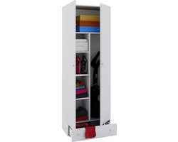 VCM hoge kast, garagekast, kunststof buitenkast, buitenkasten en -kasten, vrijstaande bezemkast, ketelkasten, buitenkast, strijkplankenkast, opbergoplossingen voor bijkeuken, kunststof opbergkast, opbergkasten, bezemopslag, hoge buitenkast