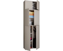 VCM hoge kast, garagekast, kunststof buitenkast, buitenkasten en -kasten, vrijstaande bezemkast, ketelkasten, buitenkast, strijkplankenkast, opbergoplossingen voor bijkeuken, kunststof opbergkast, opbergkasten, bezemopslag, hoge buitenkast