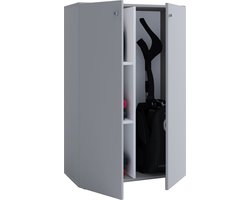 VCM Houten bezemkast Stofzuiger Schoonmaakkast Huishoudkast Draaideuren Lona L Houten bezemkast Stofzuiger Schoonmaakkast Huishoudkast Draaideuren Lona L