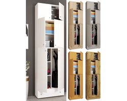 VCM Houten bezemkast Stofzuiger Schoonmaakkast Huishoudkast Lade Lona SA Houten bezemkast Stofzuiger Schoonmaakkast Huishoudkast Lade Lona SA