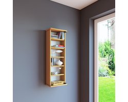 VCM Houten CD DVD wandplank Hangende plank Wandkast Wandvitrinekast Loposa glazen deur Houten CD DVD wandplank Hangende plank Wandkast Wandvitrinekast Loposa glazen deur