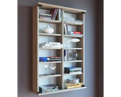 VCM Houten CD DVD wandplank Hangende plank Wandkast Wandvitrinekast Zuntisa glazen deur Houten CD DVD wandplank Hangende plank Wandkast Wandvitrinekast Zuntisa glazen deur