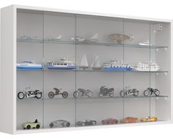 VCM Houten glazen hangende vitrinekast Muur vitrinekast Decoratieve verzamelaar vitrinekast Drivalo XL Houten glazen hangende vitrinekast Muur vitrinekast Decoratieve verzamelaar vitrinekast Drivalo XL