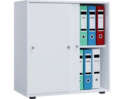 VCM Houten kantoorkast Dossierkast Kantoormeubilair Kast Lona 2-voudige schuifdeuren Houten kantoorkast Dossierkast Kantoormeubilair Kast Lona 2-voudige schuifdeuren