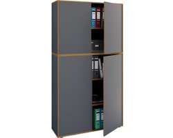 VCM Houten kantoorkast Dossierkast Kantoormeubilair Kast Salia 5-voudig breedte 100 cm Draaideuren Houten kantoorkast Dossierkast Kantoormeubilair Kast Salia 5-voudig breedte 100 cm Draaideuren