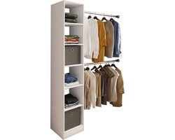 VCM Houten open garderobekast inloop kledingrek schuin dak plank Dacho lll Houten open garderobekast inloop kledingrek schuin dak plank Dacho lll