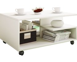 VCM Houten salontafel Sofa-tafel Woonkamertafel Wielen Verrolbaar Salontafel Stango L Houten salontafel Sofa-tafel Woonkamertafel Wielen Verrolbaar Salontafel Stango L