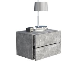 VCM Houten wandlade nachtkastje wandplank lade console nachtkastje Usal L 45 cm Houten wandlade nachtkastje wandplank lade console nachtkastje Usal L 45 cm