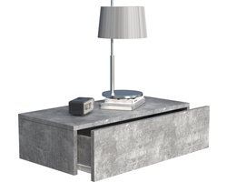 VCM Houten wandlade nachtkastje wandplank lade console nachtkastje Usal M 60 cm Houten wandlade nachtkastje wandplank lade console nachtkastje Usal M 60 cm