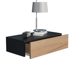 VCM Houten wandlade nachtkastje wandplank lade console nachtkastje Usal M 60 cm Houten wandlade nachtkastje wandplank lade console nachtkastje Usal M 60 cm