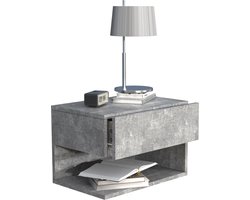 VCM Houten wandlade nachtkastje wandplank lade console nachtkastje Usal XL 45 cm Houten wandlade nachtkastje wandplank lade console nachtkastje Usal XL 45 cm