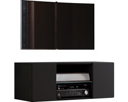 VCM mediawandmeubel, zwevend tv-meubel, groot tv-meubel, tv-bureau, tv-meubel voor 65 inch tv, zwevende tv-standaard, houten tv-standaard, hoog tv-meubel, tv-wandpaneel, tv-entertainmentmeubels voor de woonkamer