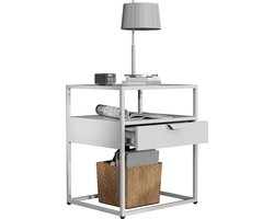 VCM Metalen nachtkastje Bijzettafel Lade Console Nachtkastje Flokas M Metalen nachtkastje Bijzettafel Lade Console Nachtkastje Flokas M