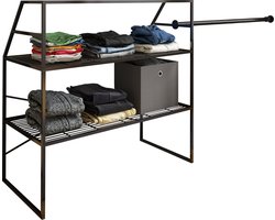 VCM Metalen open garderobe inloop kledingrek Schuin plafond plank Disal Metalen open garderobe inloop kledingrek Schuin plafond plank Disal