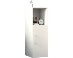VCM Nachtschrank | Maße ca. H. 90 x B. 30 x T. 35 cm | Beistelltisch mit Drehtühr | Nachttisch - Narila
