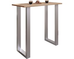 VCM Premium houten aluminium bartafel bistrotafel barbalietafel Xona 110x50 cm Premium houten aluminium bartafel bistrotafel barbalietafel Xona 110x50 cm