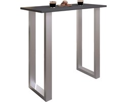 VCM Premium houten aluminium bartafel bistrotafel barbalietafel Xona 110x50 cm Premium houten aluminium bartafel bistrotafel barbalietafel Xona 110x50 cm