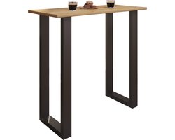 VCM Premium houten aluminium bartafel bistrotafel barbalietafel Xona 110x50 cm Premium houten aluminium bartafel bistrotafel barbalietafel Xona 110x50 cm
