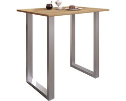 VCM Premium houten aluminium bartafel bistrotafel barbalietafel Xona 110x80 cm Premium houten aluminium bartafel bistrotafel barbalietafel Xona 110x80 cm