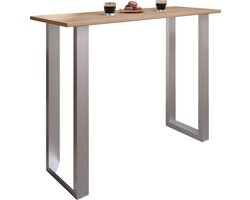 VCM Premium houten aluminium bartafel bistrotafel barbalietafel Xona 140x50 cm Premium houten aluminium bartafel bistrotafel barbalietafel Xona 140x50 cm