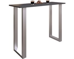 VCM Premium houten aluminium bartafel bistrotafel barbalietafel Xona 140x50 cm Premium houten aluminium bartafel bistrotafel barbalietafel Xona 140x50 cm