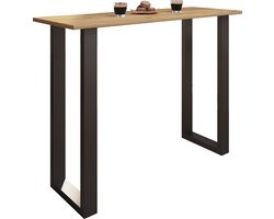 VCM Premium houten aluminium bartafel bistrotafel barbalietafel Xona 140x50 cm Premium houten aluminium bartafel bistrotafel barbalietafel Xona 140x50 cm